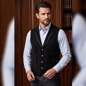 John Varvatos Gothic Vest with Notch Lapel